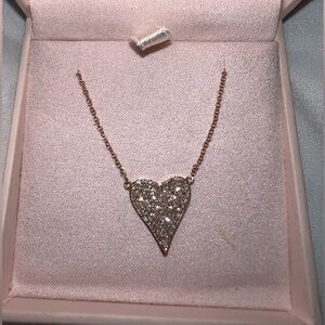14k Rose Gold and Diamond heart necklace from Kai Linz. Never worn before!